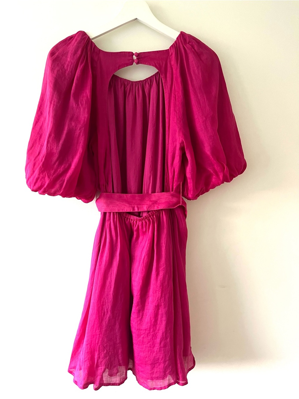 Banana Republic Ramie Open-Back Dress Dark Magneta Size Small - Picture 8 of 12